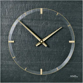 AMS Wanduhr W9516 30,0 Quarz goldfarben/schwarz