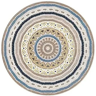 ZOYIEP Teppich Rund Mandala Teppiche, Boho Runde Teppiche, Abwaschbar Baumwollteppich Rund Badteppich für Wohnzimmer Schlafzimmer Dekor (Stil D,40cm)
