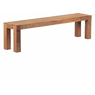 KADIMA DESIGN Sitzbank MUMBAI Holzbank Beige 180 x 45 x 35 cm