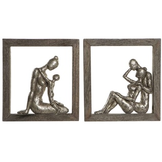 DKD Home Decor Dekorative Figur der Marke Harz Griff Holz (27,5 x 3 x 29 cm) (2 Stück) (Referenz: S3019464)