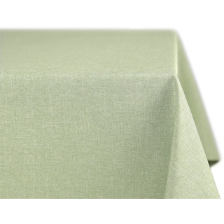 Beautex Tischdecke Fleckenabweisende bügelfreie Tischdecke mit Lotuseffekt, Leinenoptik (1-tlg) grün Oval - 135 cm x 180 cm