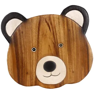 ART-CRAFT Vielseitiger Kinderhocker Holzhocker rund aus Massivholz Tiermotiv Teddy mit vielen Einsatz Möglichkeiten