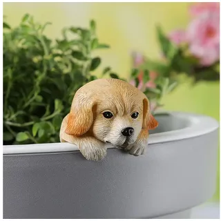 MARELIDA Tierfigur Blumentopfhänger Hund Dekofigur als Topfhänger Gartenfigur H: 11,5cm (1 St) braun