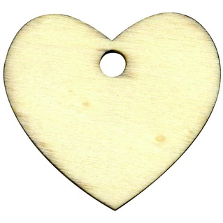 Artemio 5 x 5,5 cm Herz Holz Etiketten, beige, 6 Stück