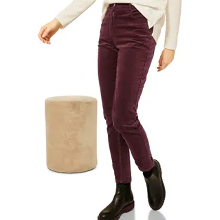 Cecil Samthose Slim Fit High Waist Slim Legs Baumwollhose - 33W / 30L