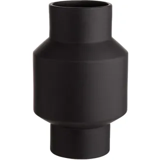 BUTLERS Keramik Vase in Schwarz matt -Runa- Moderne Dekoration für Wohnzimmer und Tischdeko | Blumenvase für Tulpen, Rosen, Pampasgras oder Trockenblumen