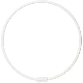 Ekershop Duschvorhangstange Alu Ringstange Weiß Rund Ø 90 cm Winkelstange für Duschvorhang, Ø 900 mm, Fixmaß, Wandmontage, Verschraubt, Aluminium, ohne Duschvorhangringe, auch als Umkleiderkabine weiß