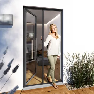 WINDHAGER Insektenschutz-Tür Rollo Plus 160 x 225 cm Grau