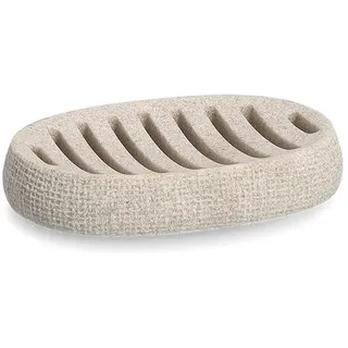 Zeller Present Seifenschale, Beige, Stein, Oval, 13x2x9 cm, Badaccessoires, Waschplatzzubehör, Seifenschalen