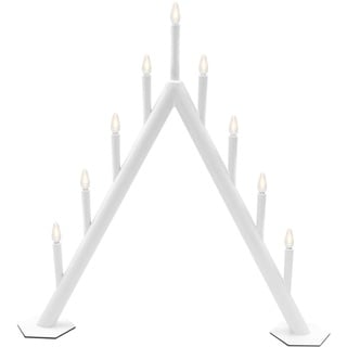 LED Kerzenbrücke 62 cm weiß 9 flammig mit Doppeltimer elektrisch