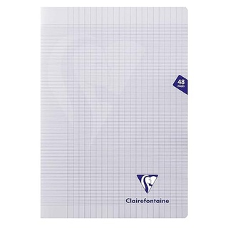 Clairefontaine 393101C Notizbuch, geheftet, Mimesys farblos, A4, 21 x 29,7 cm, 48 Seiten, große Karos, weißes Papier, 90 g – Umschlag aus Polypropylen