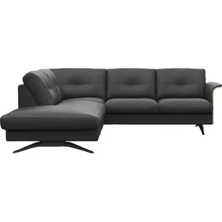 FLEXLUX Ecksofa Glow, super bequem durch hochwertigem Sitzaufbau mit Federkern, L-Form, Modernes skandinavisches Design schwarz