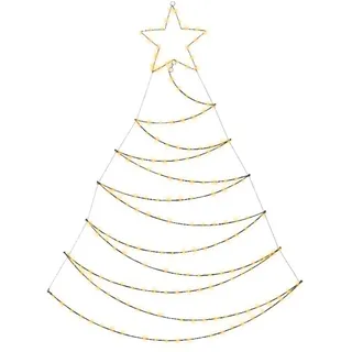 MARELIDA LED Tannenbaum Metallbaum beleuchtet Wanddeko Weihnachtsdeko 1,5m für Außen