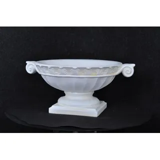 JVmoebel Dekovase Handgefertigte Vase aus Stuckgips in Marmor-Optik für den Innenbereich, Made in Europa weiß