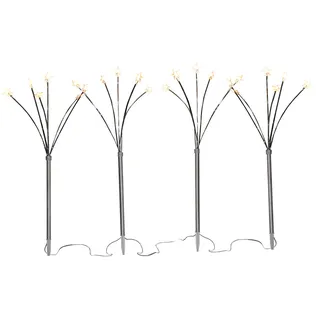 Spetebo Garten Stecker Stern 4er Set Kunststoff 60 cm Batterie betrieben 24 LED schwarz