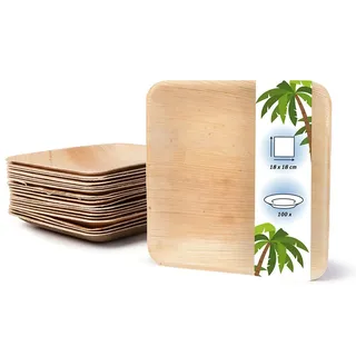 onlyleaf Palmblatt Teller 18 x 18 cm 100 St. Biologisch abbaubar