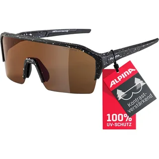 Alpina RAM HR Q-LITE V black-blur matt/Verspiegelte, Kontrastverstärkende & Beschlagfreie Sport- & Fahrradbrille