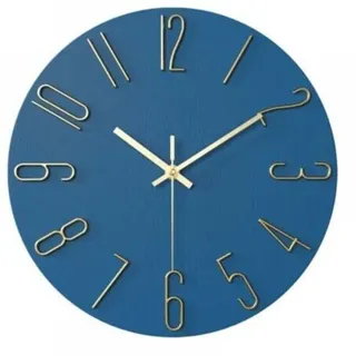 Wohnzimmeruhr, 30 Cm (12 Zoll) Wanduhr Mit Goldenen Und Blauen Buchstaben