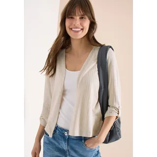 Cardigan CECIL, Damen, Gr. XL (44), pearl beige, Stoff, 55% Viskose, 45% Polyester, unifarben, comfort fit normal, ohne Ausschnitt, Bündchen, Strickjacken, mit 3/4 Ärmeln