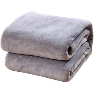 N-K Fleece Decke Kinder Decke Kuscheldecken Decke für Bett Sofa Stuhl Klimaanlage Decke Verschiedene Größen Grau Hohe Qualität