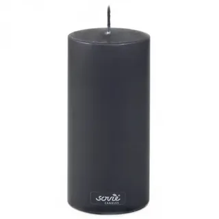 Sovie CANDLES Stumpenkerze in Schwarz Ø 70 mm x H 150 mm - 12 Stück - Brenndauer ca. 82 Std. - Säulenkerze Flachkopf