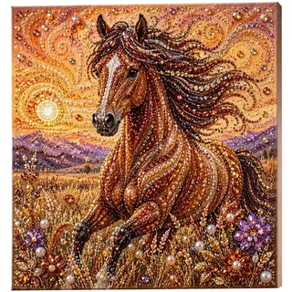 Generisch 2026 Animal Pearl Art DIY Craft Kit, 5D Diamond Painting for Adults Beginner, Handmade Pearl Beads Diamond Dots Painting Gem Sparkling Horse Home Wall Decoration, Home Room Decoration 20cm