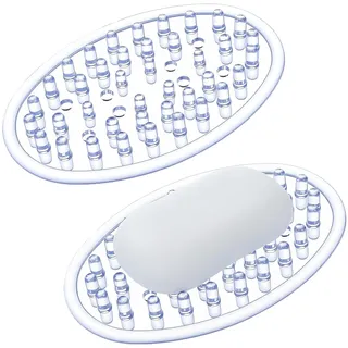 2 Stück Transparente Seifenschale mit Ablauf, Seifenablage Kunststoff, Seifenhalter rutschfest, Damit Seife Trocken bleibt, Seifenschalen für Badezimmer Dusche Waschbecken
