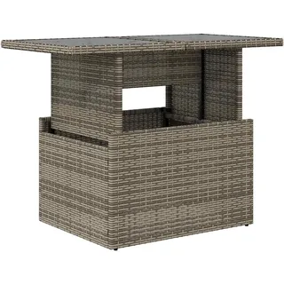 vidaXL Gartentisch mit Glasplatte 100 x 55 x 73 cm Grau