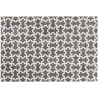 Beliani YEDISU Patchwork-Teppich 140 x 200 cm Grau/Beige