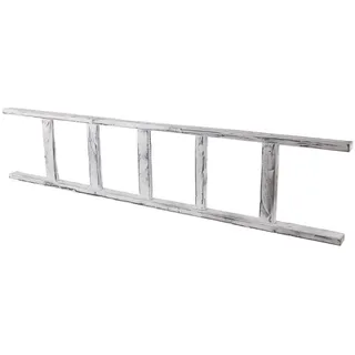 Allzweckkiste Holzleiter Altländer Art 165cm Neu Shabby weiss (Spar-Set)