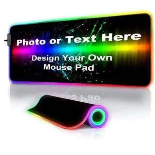 Naispanda RGB Mauspad Gaming Großes Mousepad, wasserdichte Mauspad, 12 Beleuchtungs Modi, LED Gaming Mouse Pad Large für Tastatur, Computer (900 x 400 mm)