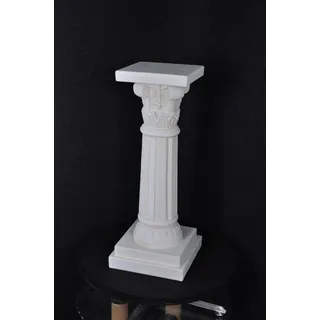 Podest Säule mit Flügel Blumenständer Antik Stil 75cm Weiß-Gold NEU