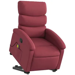 vidaXL Massagesessel mit Aufstehhilfe Polyester 92 x 99,5 x 92 cm Weinrot elektrisch