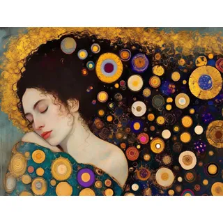 Saweefog Malen Nach Zahlen Erwachsene Klimt Malen Nach Zahlen Kinder, Paint By Numbers DIY Handgemalt Ölgemälde Set Mit 3 - Pinseln und Acrylfarbe knitterfreie Leinwand Kit, Ohne Rahmen 20x30cm M-214