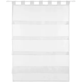 BestLivings Bistrogardine Schlaufen 80 x 110 cm Transparent/Weiß 1 St