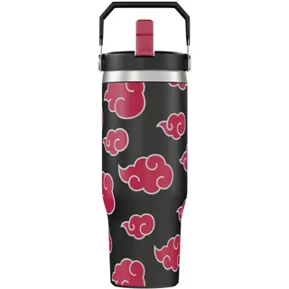 Naruto Akatsuki Cloud Anime Becher mit Deckel, 850 ml, Edelstahl
