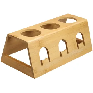 Moon Home Flaschenhalter - Spaceport, aus FSC Bambus/Holz, Abtropfschale aus PP-Kunststoff, herausnehmbare Abtropfwanne, Deckel- und Abtropfhalter, passend für versch. Flaschen u.a. Soda Stream