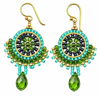 Impala Paar Ohrhänger Ohrhänger Sirinda Handmade mit Glasperlen und Edelstahl, Damenohrhänger handgearbeitet grün