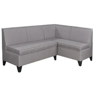 RODNIK Eckbank Look in grau, Sitzbank, Polsterbank mit Stauraum, Truhenbank 167x120 cm (kurzer Schenkel rechts)