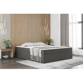 Boxspringbett Schlafzimmerbett PRIMA 180x220cm Stoff Braungrau inkl. Bettkasten