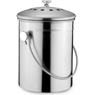 Weis Biomüll-Abfalleimer 3 l Silber