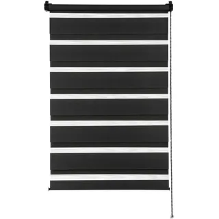 GARDINIA Doppelrollo Easyfix 120 x 150 cm schwarz