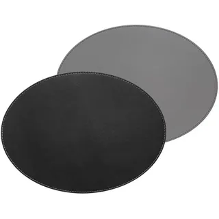Freeform Platzset, oval, Schwarz/Grau