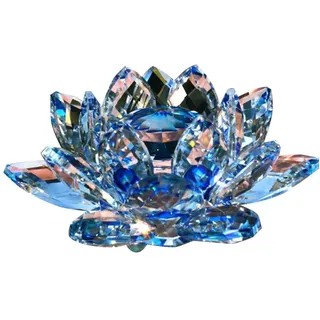 AMIUHOUN E Kristall-Lotusblüten-Figur, Dekoration, Valentinstag, Hochzeit, Dekoration, Lotusblüte, Dekoration, Glas, Bastel-Kollektion, Briefbeschwerer, Tischdekoration, Souvenir, Geschenk