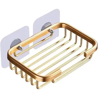 Goldene Seifenschale für die Dusche, kreativer hängender Abfluss, selbstklebender Halter, Seifenhalter, Seifenschale, Aufbewahrungsregal, beschädigungsfrei, hängend, Badezimmer, ohne Bohren