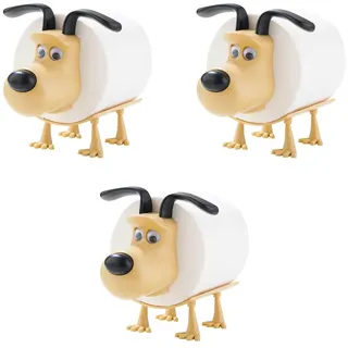 3 Stück Toilettenpapierhalter, Toilettenpapierhalter in Welpenform, Klopapierhalter Stehend, Lustiges Klopapier Halterung Geschenk, WC Papier Halterung, Badezimmer Wohnzimmer Deko, Badaccessoires