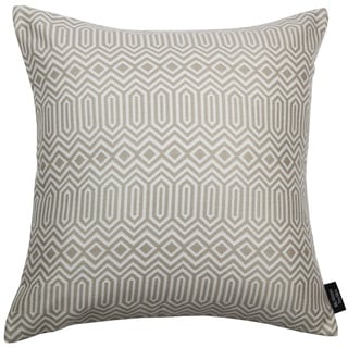 McAlister Textiles Colorado | Kissen mit Füllung in natürlichem Taupe | 43 x 43 cm | Gewobenes geometrisches Jaquard Muster | Ethno-Design Deko Kissen gefüllt für Sofa, Couch