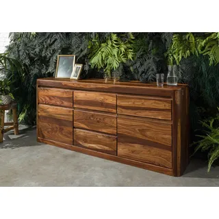Massivmoebel24 Sideboard 185 x 80 x 40 cm Walnuss gewachst
