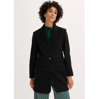 bonprix Longblazer Wolloptik Schwarz S