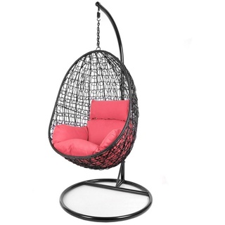 KIDEO Hängesessel »Hängesessel CAPDEPERA, Hängesessel in schwarz, Schwebesitz mit Gestell, flexibel und modern« rosa